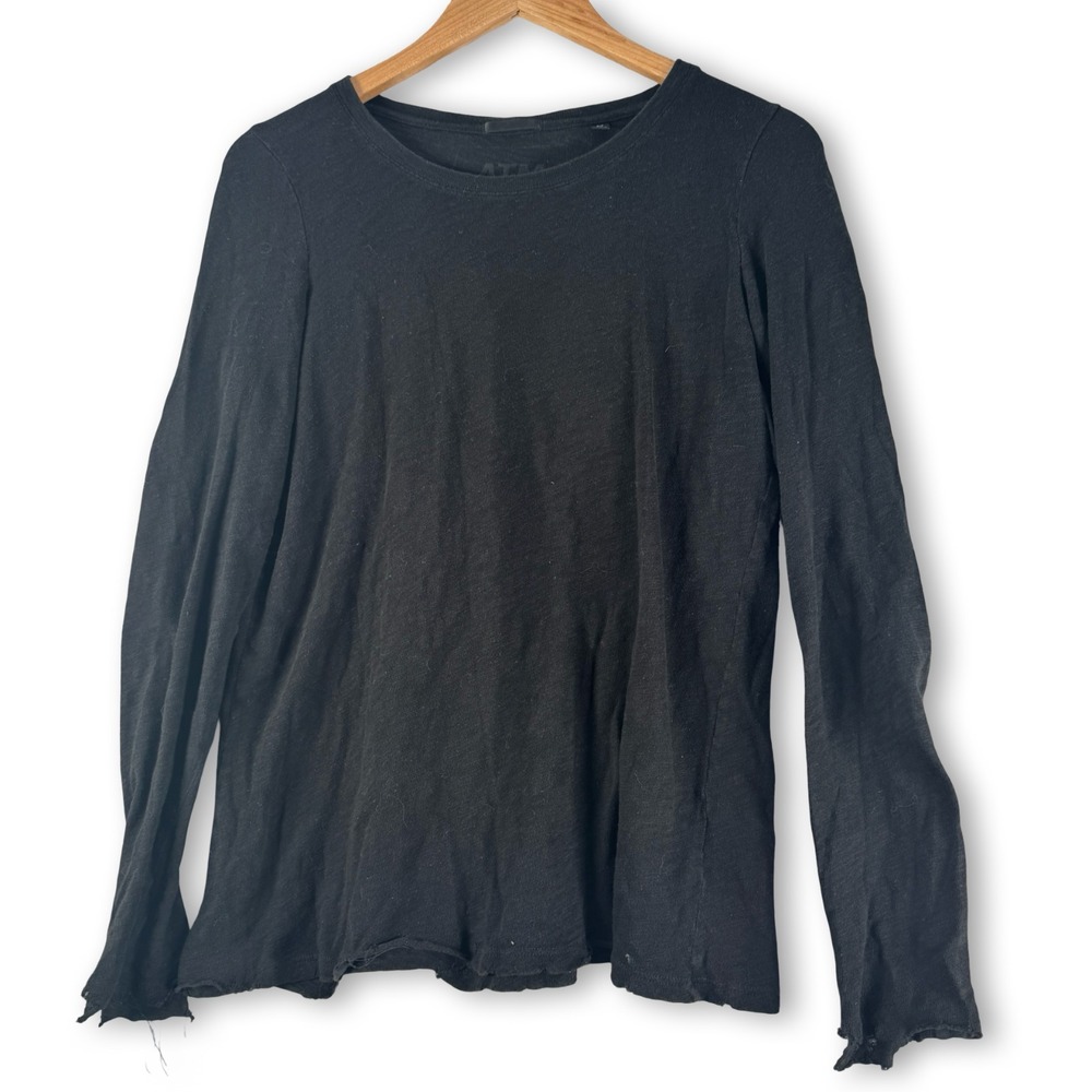 ATM Womens Soft Black Knit Long Sleeve (READ FLAWS) Sz S Small